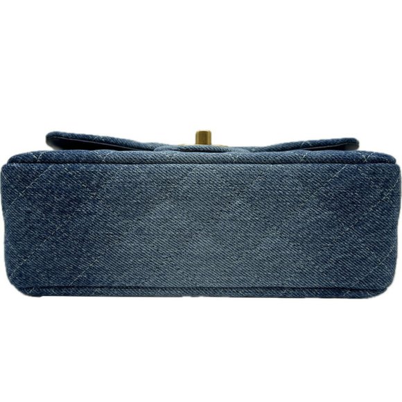 CHANEL Chanel Matelasse Chain Shoulder Bag Denim Blue Handbag Compact Women's - Picture 4 of 10